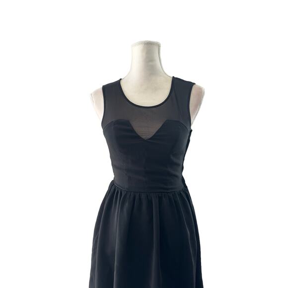 H&M women High low Flared skirt black dress sz 4 semi sheer solid - Picture 15 of 15